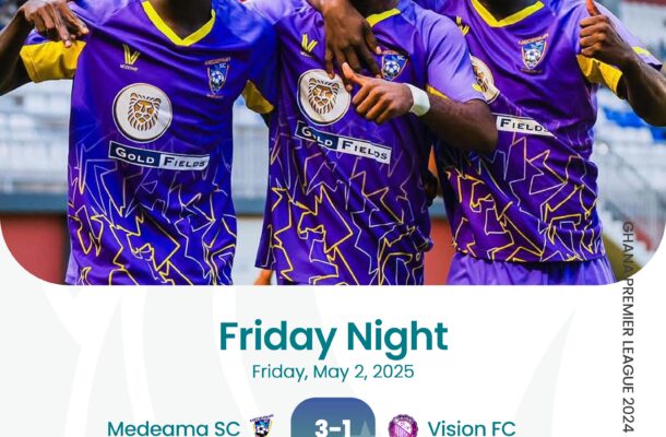 Premier League: Medeama brush aside Vision FC 3-1 under the lights in Tarkwa